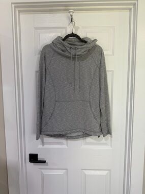 Athleta Light Gray Cowl-Neck Pullover Hoodie